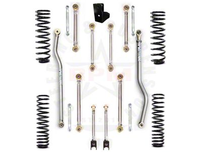 RPM Steering 3.50-Inch Ultimate Aluminum Mid Arm Suspension Lift Kit with Ultimate Quick Disconnect Sway Bar Links and FOX 2.0 IFP Performance Shocks (18-25 2.0L or 3.6L Jeep Wrangler JL 4-Door)