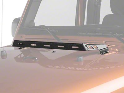 Rugged Ridge Hood Mounted Light Bar; Textured Black (07-18 Jeep Wrangler JK)