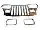 RT Offroad Grille Overlay Kit; Stainless Steel with Chrome Bezels (87-95 Jeep Wrangler YJ)