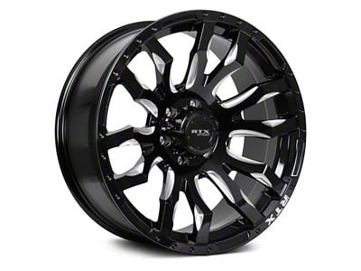 RTX Offroad Wheels Patton Gloss Black Milled Spoke 6-Lug Wheel; 20x9; 10mm Offset (04-15 Titan)