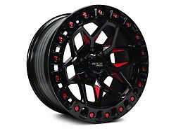 RTX Offroad Wheels Zion Black Milled Red 6-Lug Wheel; 18x9; 0mm Offset (04-15 Titan)