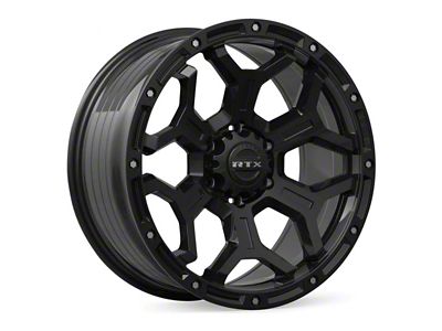 RTX Offroad Wheels Goliath Satin Black with Milled Rivets 6-Lug Wheel; 17x9; 0mm Offset (05-15 Tacoma)