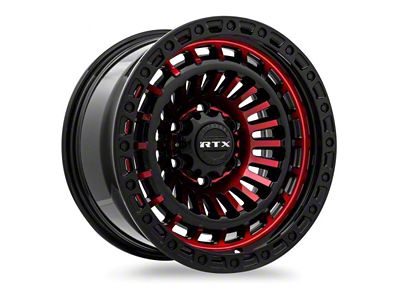 RTX Offroad Wheels Moab Gloss Black Machined Red 6-Lug Wheel; 18x9; 0mm Offset (05-15 Tacoma)