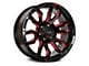 RTX Offroad Wheels Patton Gloss Black Red Milling 6-Lug Wheel; 18x9; 10mm Offset (05-15 Tacoma)