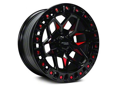 RTX Offroad Wheels Zion Black Milled Red 6-Lug Wheel; 18x9; 0mm Offset (05-15 Tacoma)