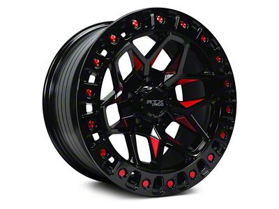 RTX Offroad Wheels Zion Black Milled Red 6-Lug Wheel; 20x9; 0mm Offset (05-15 Tacoma)