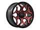 RTX Offroad Wheels Goliath Gloss Black Machined Red Spokes 6-Lug Wheel; 20x9; 0mm Offset (10-24 4Runner)