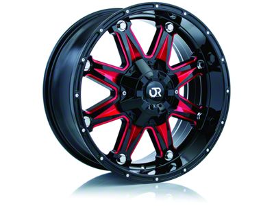 RTX Offroad Wheels Spine Black with Milled Red Spokes 6-Lug Wheel; 18x9; 10mm Offset (10-24 4Runner)