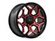 RTX Offroad Wheels Goliath Gloss Black Machined Red Spokes 6-Lug Wheel; 17x9; 0mm Offset (2024 Tacoma)