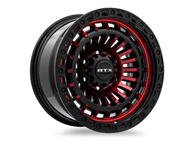 RTX Offroad Wheels Moab Gloss Black Machined Red 6-Lug Wheel; 17x9; 0mm Offset (2024 Tacoma)