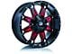 RTX Offroad Wheels Spine Black with Milled Red Spokes 6-Lug Wheel; 18x9; 10mm Offset (2024 Tacoma)