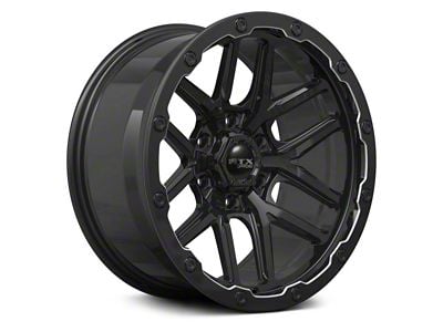 RTX Offroad Wheels Volcano Gloss Black Milled Edge 6-Lug Wheel; 18x9.5; -10mm Offset (2024 Tacoma)