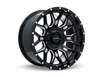 RTX Offroad Wheels Claw Gloss Black Milled with Rivets 6-Lug Wheel; 18x9; -12mm Offset (22-24 Bronco Raptor)