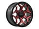 RTX Offroad Wheels Goliath Gloss Black Machined Red Spokes 6-Lug Wheel; 20x9; 0mm Offset (21-24 Bronco, Excluding Raptor)