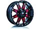 RTX Offroad Wheels Spine Black with Milled Red Spokes 6-Lug Wheel; 18x9; 10mm Offset (22-24 Bronco Raptor)
