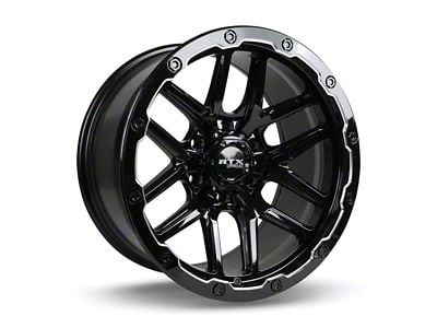 RTX Offroad Wheels Volcano Gloss Black Milled Edge 6-Lug Wheel; 18x9.5; -10mm Offset (22-24 Bronco Raptor)