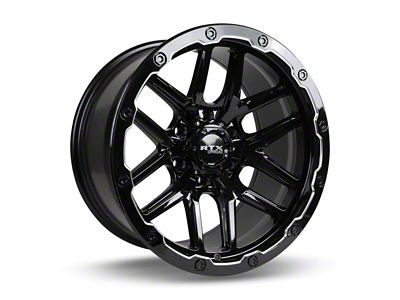 RTX Offroad Wheels Volcano Gloss Black Milled Edge 6-Lug Wheel; 20x10; -18mm Offset (22-24 Bronco Raptor)