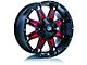 RTX Offroad Wheels Spine Black with Milled Red Spokes 6-Lug Wheel; 18x9; 10mm Offset (17-24 Titan)