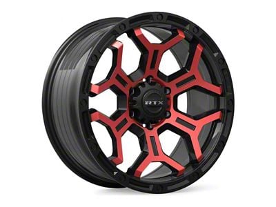 RTX Offroad Wheels Goliath Gloss Black Machined Red Spokes 6-Lug Wheel; 18x9; 0mm Offset (22-24 Tundra)
