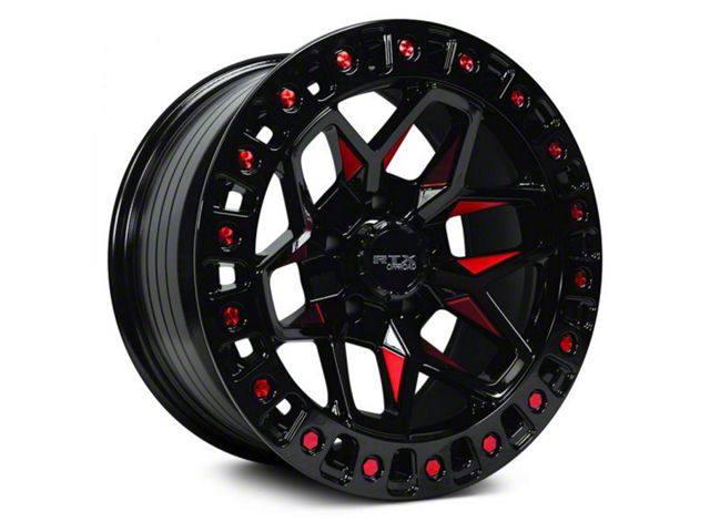 RTX Offroad Wheels Zion Black Milled Red 6-Lug Wheel; 20x9; 0mm Offset (22-24 Tundra)