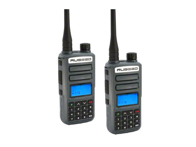 Rugged Radios GMR2 Plus GMRS and FRS Two-Way Handheld Radios; Grey