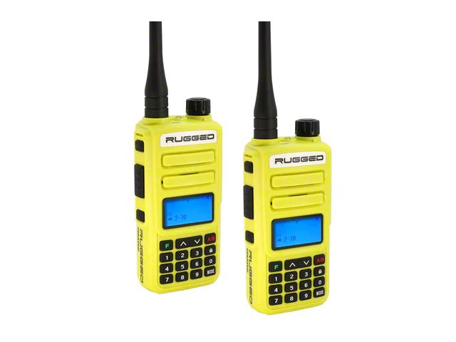 Rugged Radios GMR2 Plus GMRS and FRS Two-Way Handheld Radios; Hi-Vis Safety Yellow