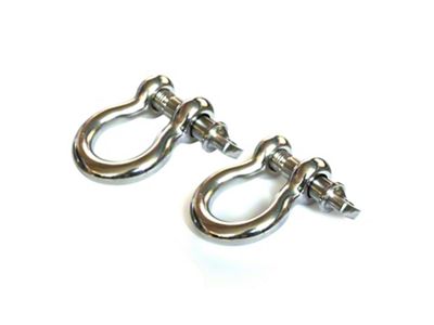 Rugged Ridge 3/4-Inch D-Ring Shackles; Stainless Steel