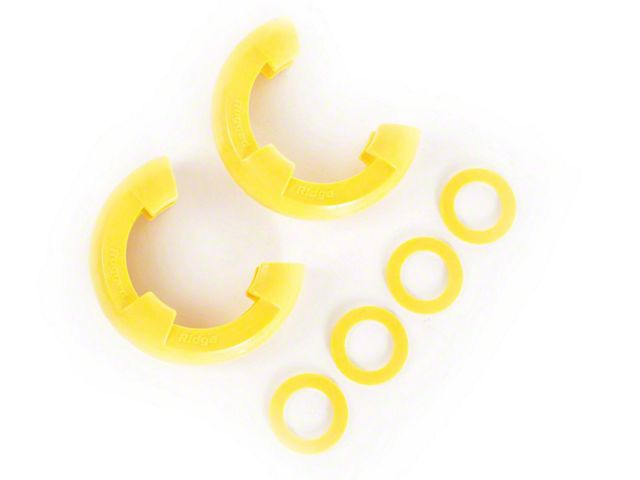 Rugged Ridge 3/4-Inch D-Ring Shackle Isolators; Yellow; Set of Two