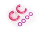 Rugged Ridge 3/4-Inch D-Ring Shackle Isolators; Pink; Set of Two