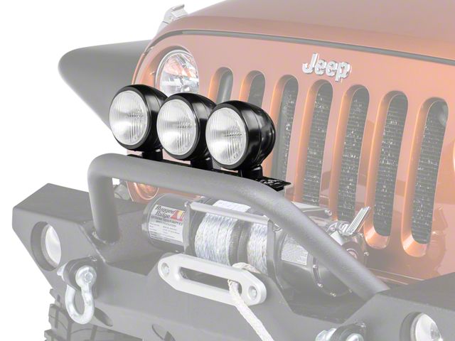 Rugged Ridge 5-Inch Round HID Off-Road Fog Lights with Black Steel Housings; Set of Three (Universal; Some Adaptation May Be Required)