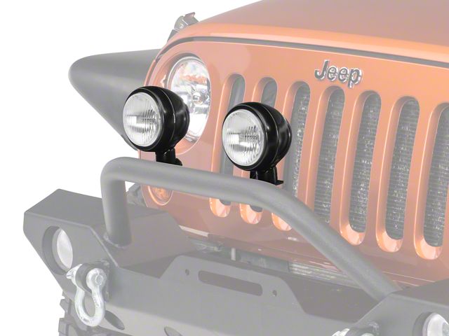 Rugged Ridge 5-Inch Round HID Off-Road Fog Lights with Black Steel Housings; Set of Two (Universal; Some Adaptation May Be Required)