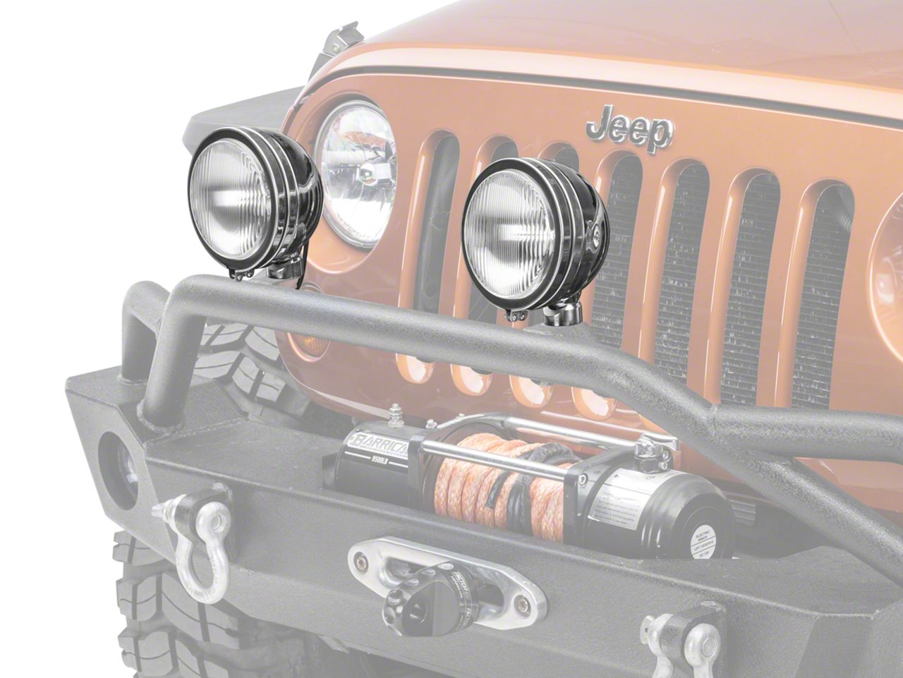 Rugged Ridge Jeep Wrangler 6-Inch Round HID Off-Road Fog Lights with ...