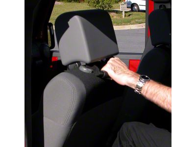 Rugged Ridge Front Headrest Grab Handles; Black (07-25 Jeep Wrangler JK & JL)