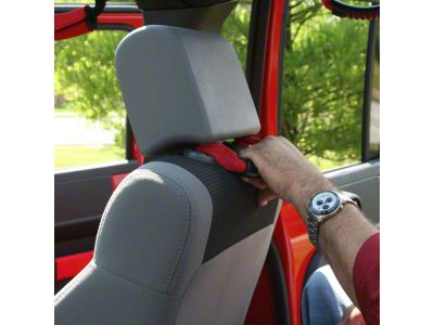 Rugged Ridge Front Headrest Grab Handles; Red (07-25 Jeep Wrangler JK & JL)