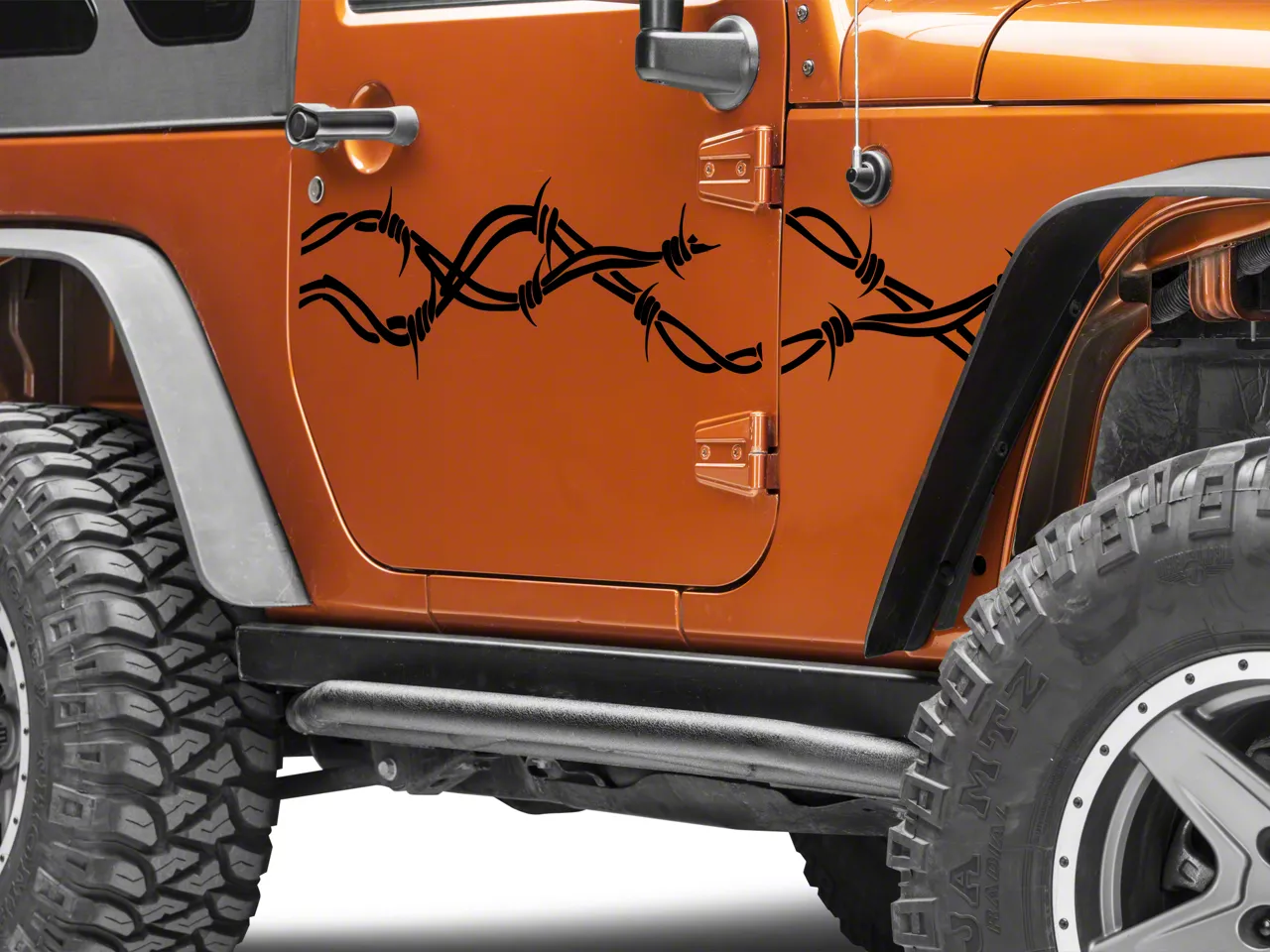 Rugged Ridge Jeep Wrangler Side Decals With Barbed Wire Design 1230032 07 24 Jeep Wrangler Jk 8402