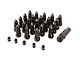 Rugged Ridge Black Bullet Style Lug Nut and Valve Stem Cap Kit; 1/2-Inch x 20; Set of 23 (76-18 Jeep CJ5, CJ7, Wrangler YJ, TJ & JK)