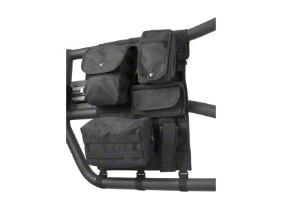 Rugged Ridge Tube Door Cargo Cover and Molle Storage Bags; Black (97-18 Jeep Wrangler TJ & JK)