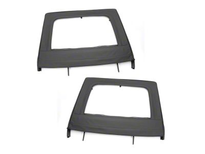 Rugged Ridge Rear Upper Soft Door Kit; Black Diamond (07-18 Jeep Wrangler JK 4-Door)