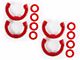 Rugged Ridge 3/4-Inch D-Ring Shackle Isolators; Red; Set of Four