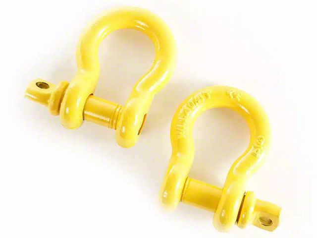 Rugged Ridge 3/4-Inch D-Ring Shackles; Yellow