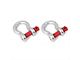 Rugged Ridge 5/8-Inch D-Ring Shackles; Silver with Red Pin