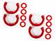 Rugged Ridge 7/8-Inch D-Ring Shackle Isolators; Red; Set of Four