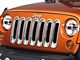 Rugged Ridge Grille Inserts; Chrome (07-18 Jeep Wrangler JK)