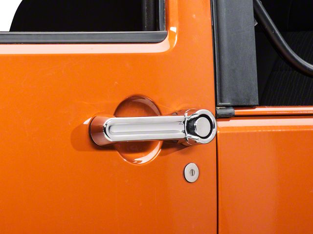 Rugged Ridge Door Handle Covers; Chrome (07-18 Jeep Wrangler JK 2-Door)