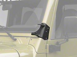 Rugged Ridge Dual A-Pillar Light Mounting Brackets; Textured Black (97-06 Jeep Wrangler TJ)