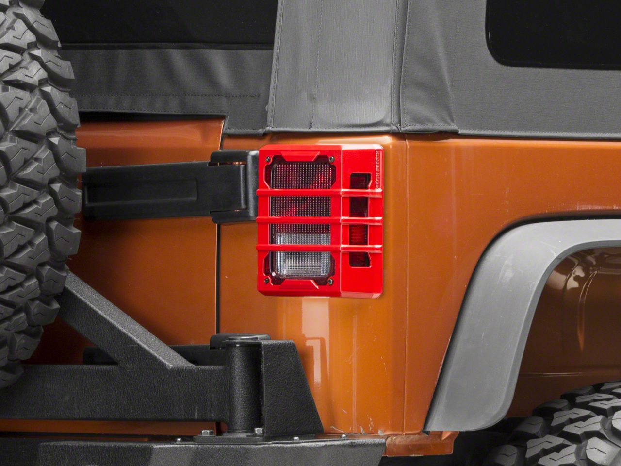 Rugged Ridge Jeep Wrangler Elite Tail Light Guards - Red 11226.06 (07 ...