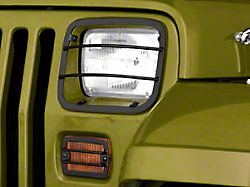 Rugged Ridge Euro Headlight and Turn Signal Light Guards; Black (87-95 Jeep Wrangler YJ)