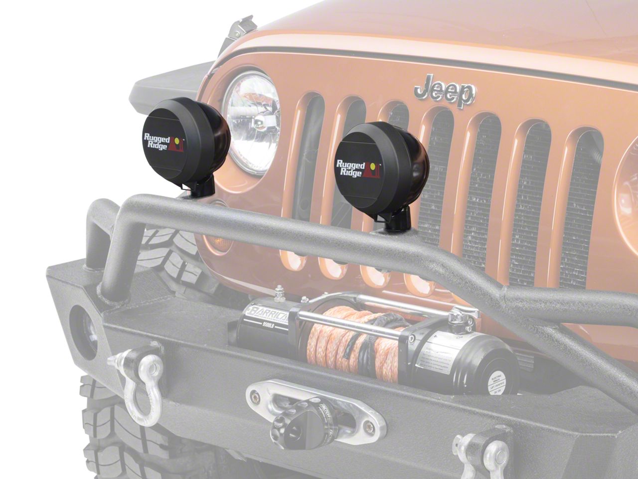 Rugged Ridge Jeep Wrangler 5-Inch HID Off-Road Light Cover - Black 15210.52