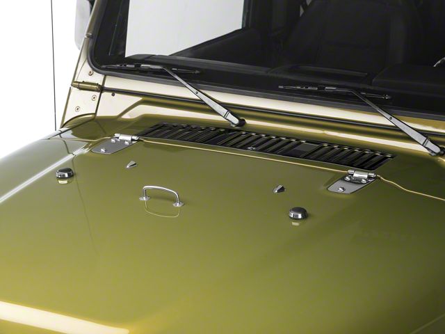 Rugged Ridge Hood Dressup Kit; Stainless Steel (1997 Jeep Wrangler TJ)