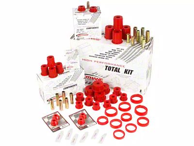 Rugged Ridge Polyurethane Bushing Kit; Red (84-01 Jeep Cherokee XJ)